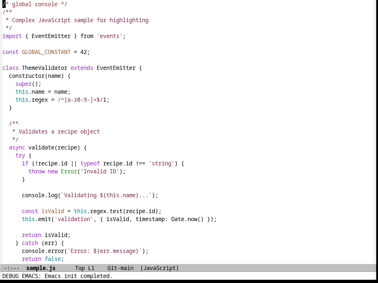 Beige Diff Theme in javascript-mode