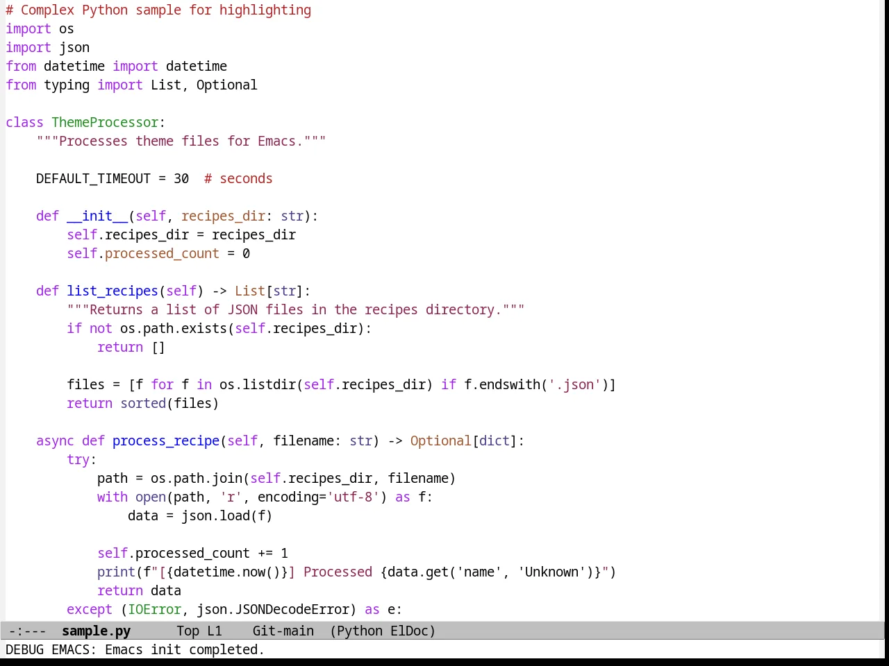 Beige Diff Theme in python-mode