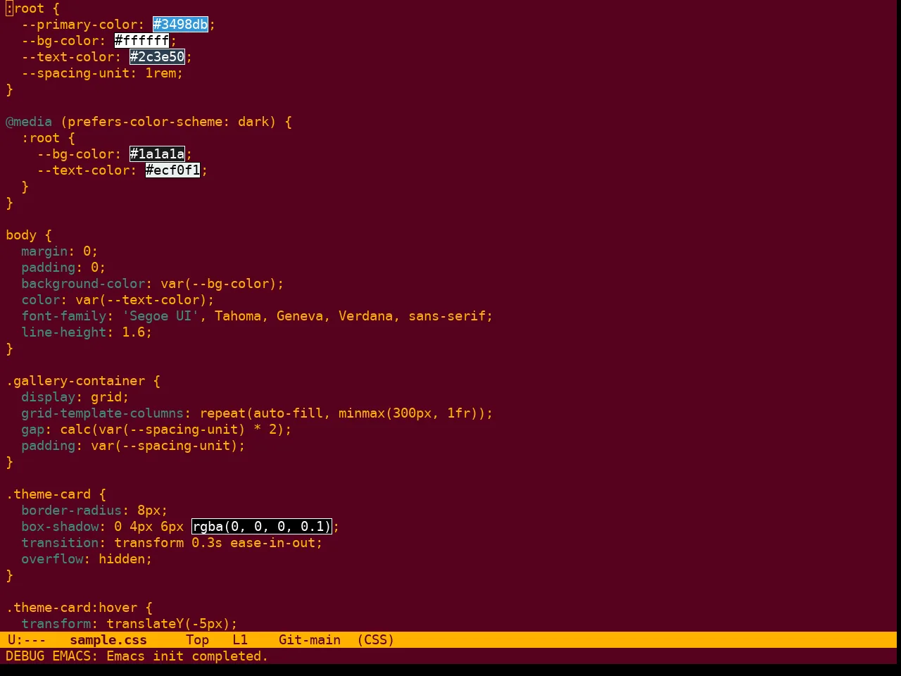 Berry Theme in css-mode