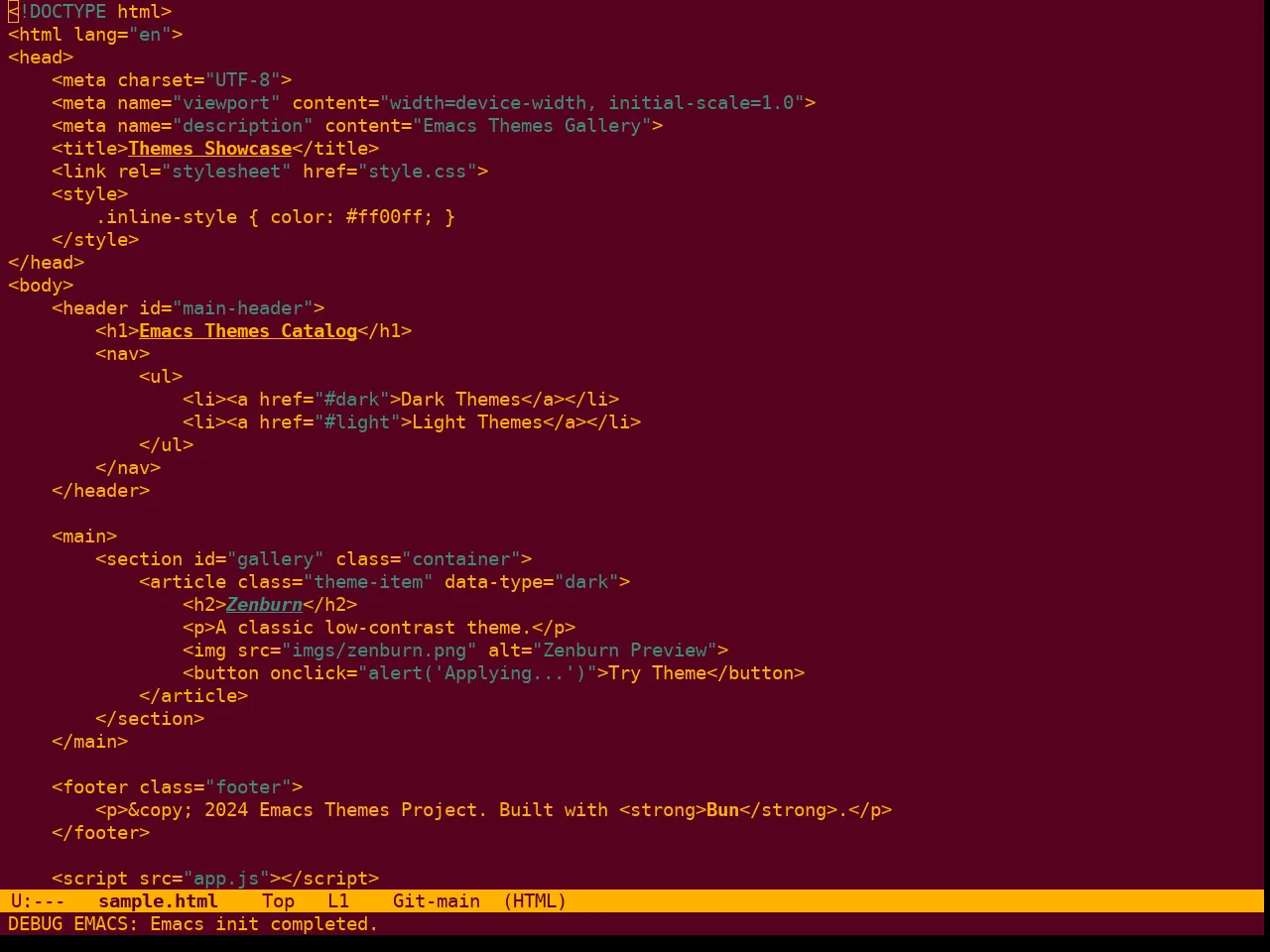 Berry Theme in html-mode