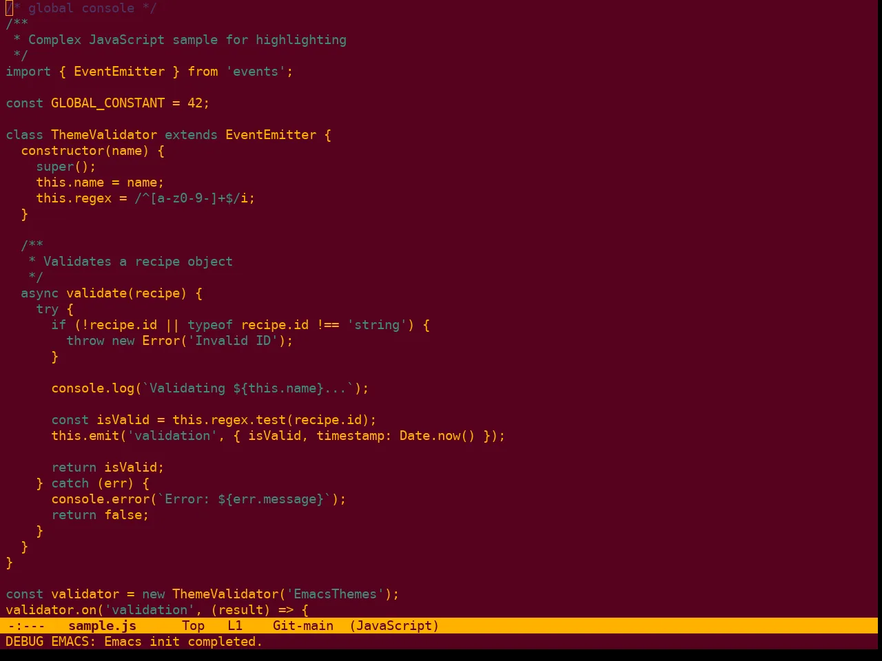 Berry Theme in javascript-mode