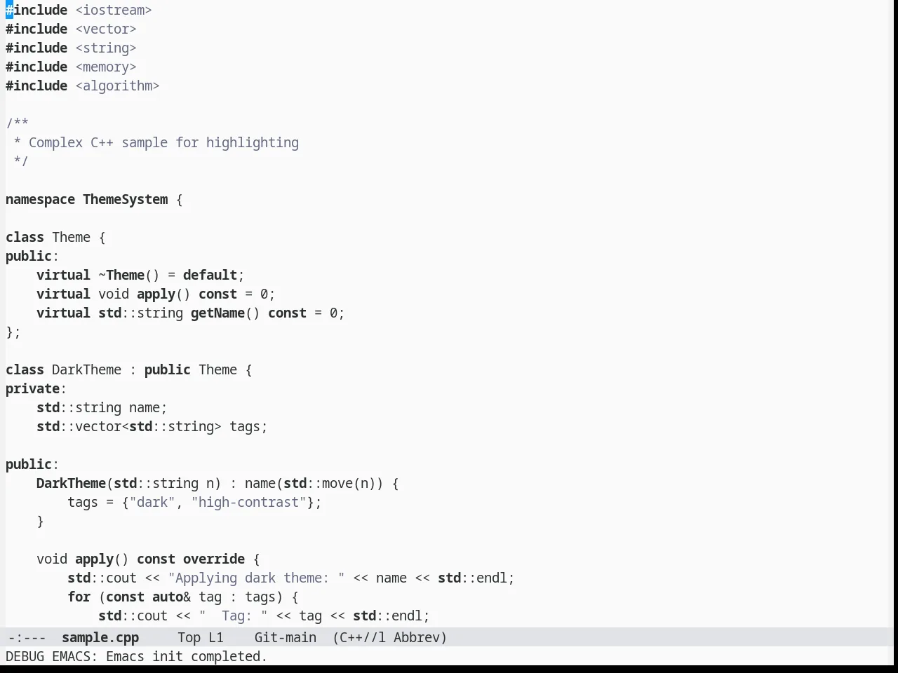 Berrys Theme in c++-mode