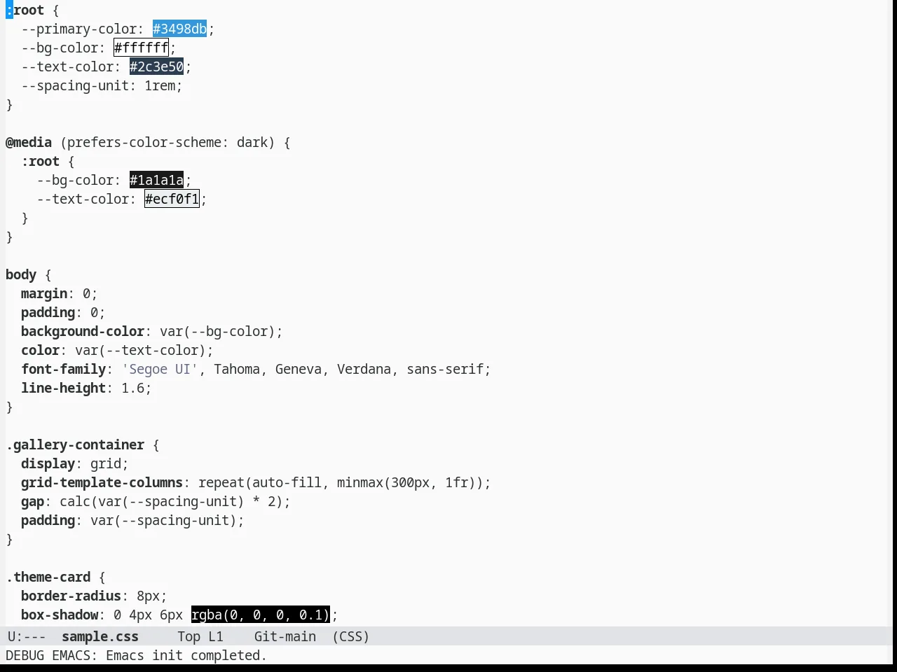 Berrys Theme in css-mode