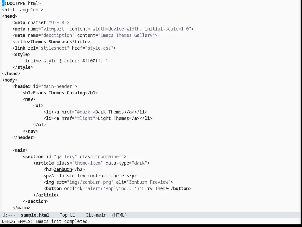 Berrys Theme in html-mode