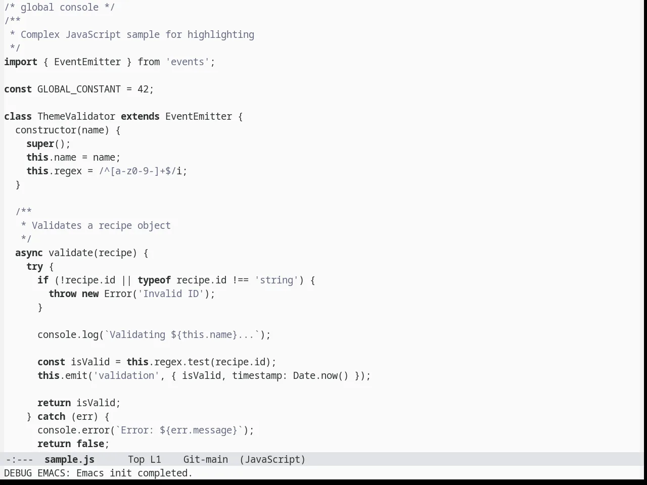 Berrys Theme in javascript-mode