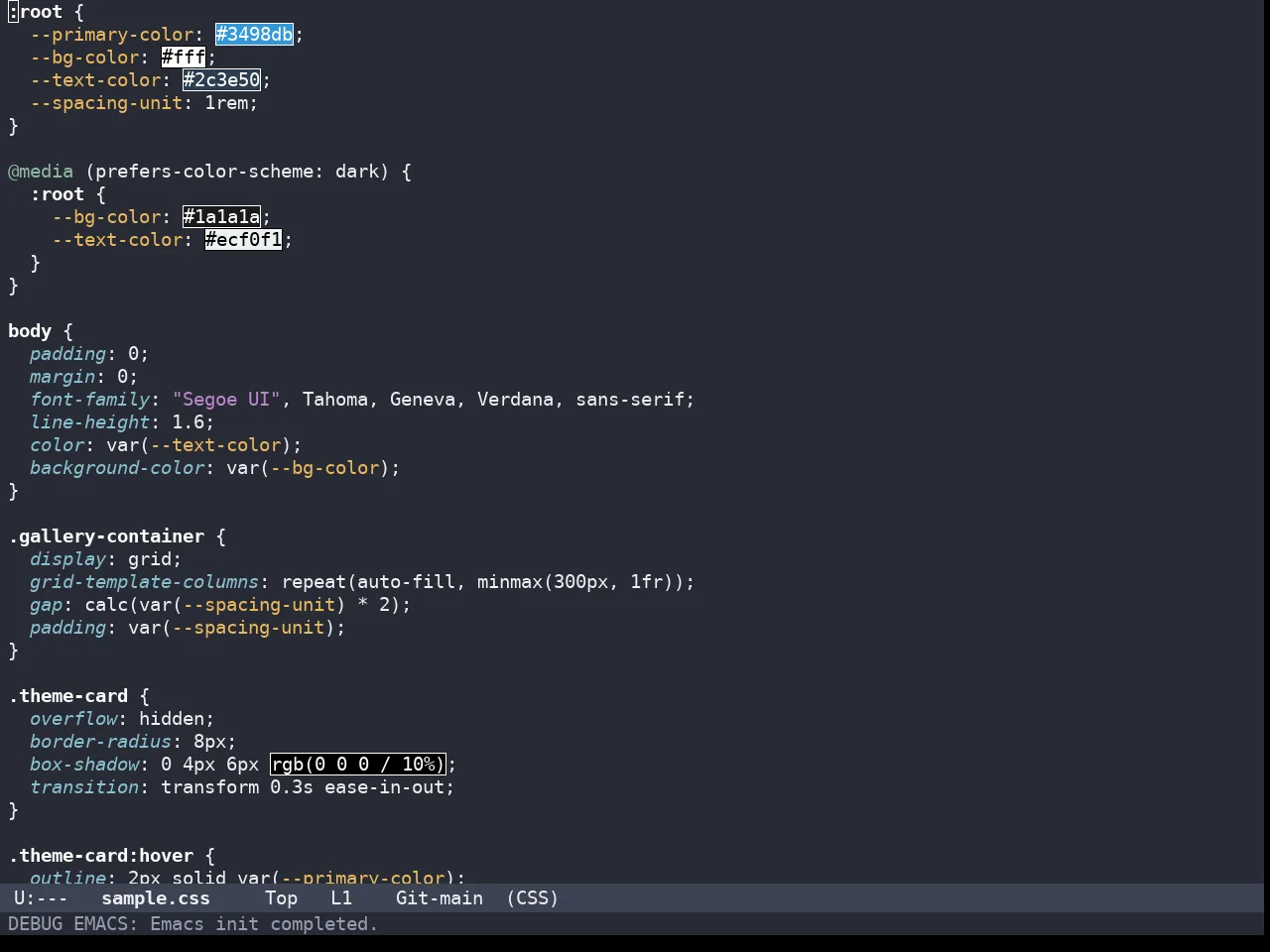Bespoke Dark Theme in css-mode