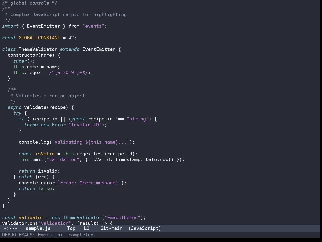 Bespoke Dark Theme in javascript-mode