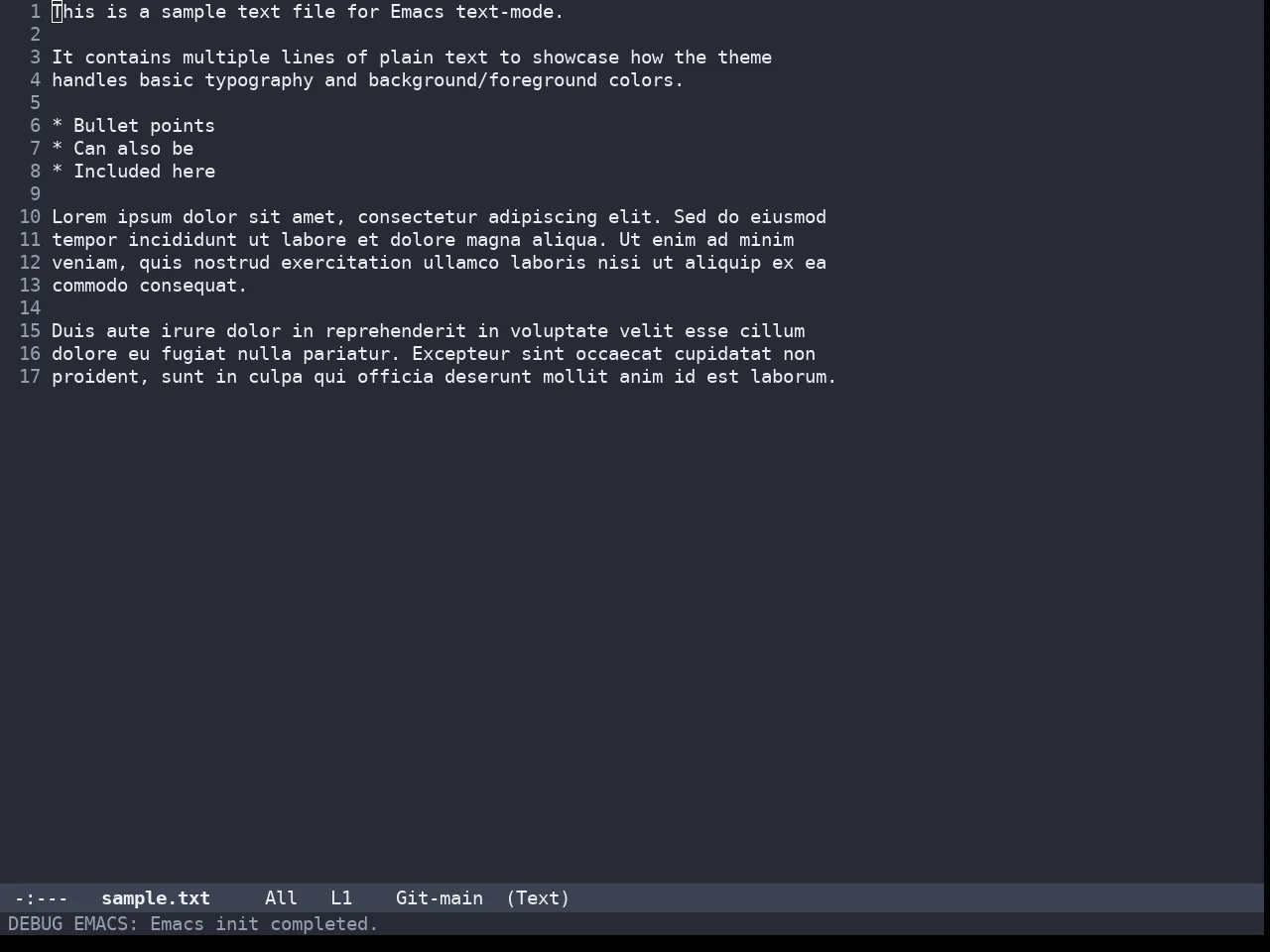 Bespoke Dark Theme in text-mode