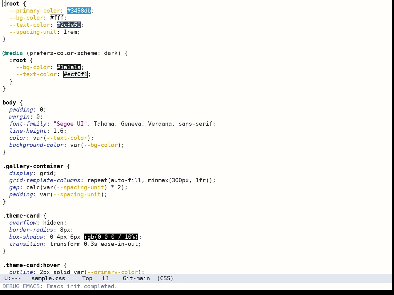Bespoke Theme in css-mode