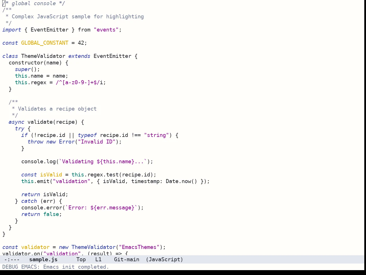 Bespoke Theme in javascript-mode