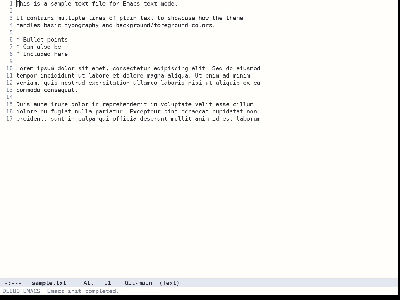 Bespoke Theme in text-mode