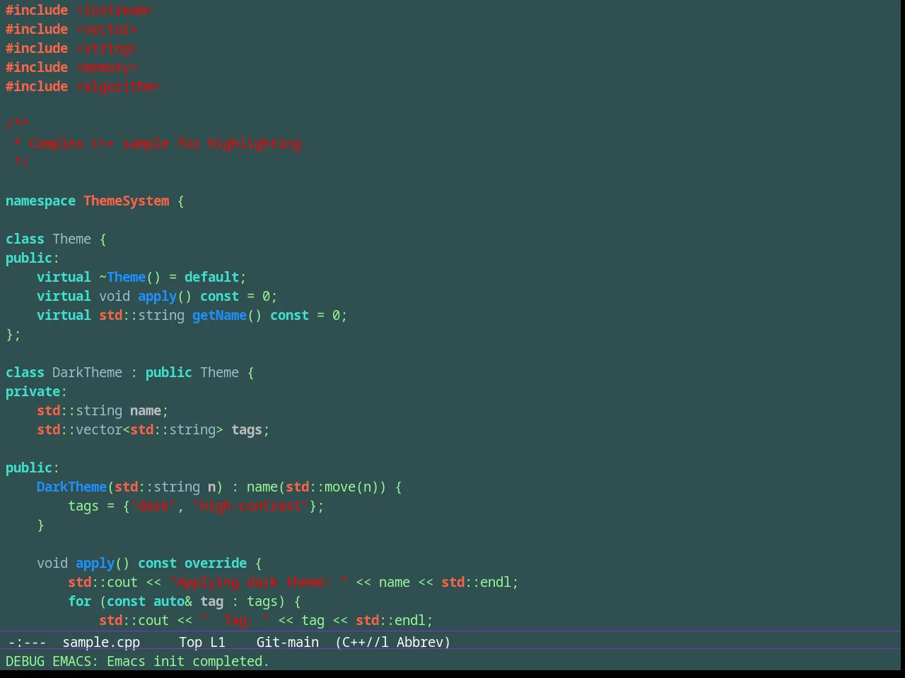 Bharadwaj Slate Theme in c++-mode