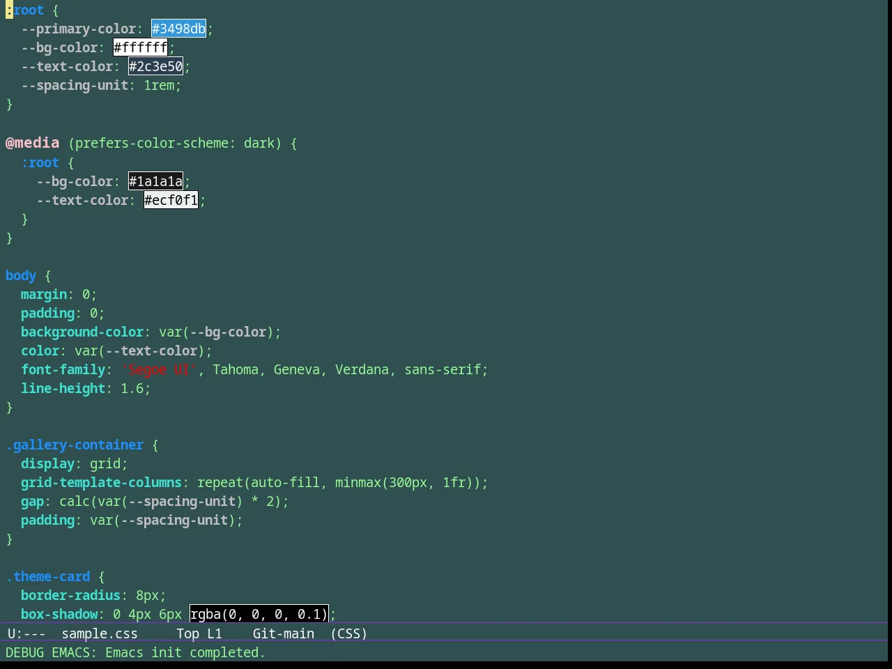 Bharadwaj Slate Theme in css-mode