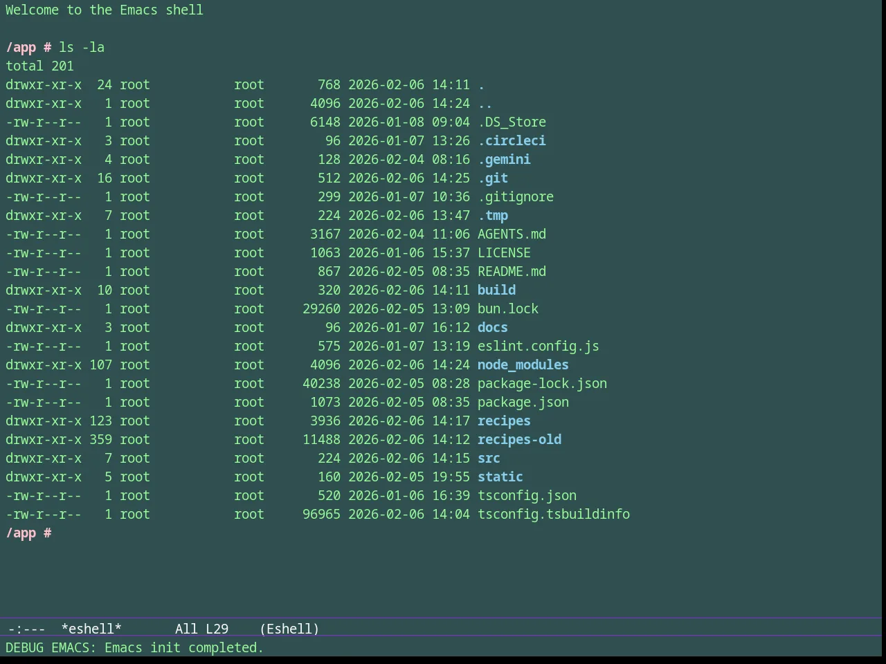 Bharadwaj Slate Theme in eshell