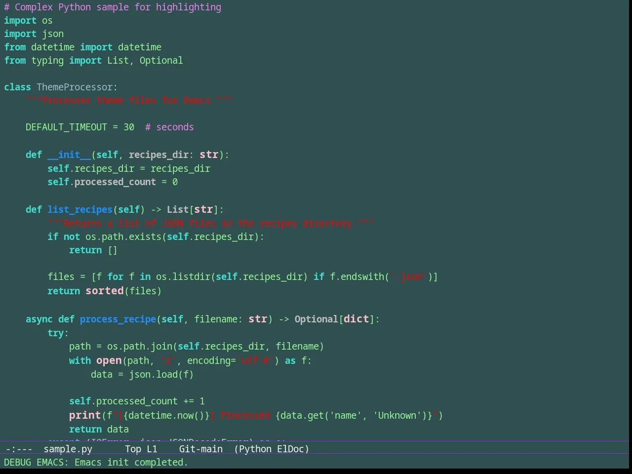 Bharadwaj Slate Theme in python-mode