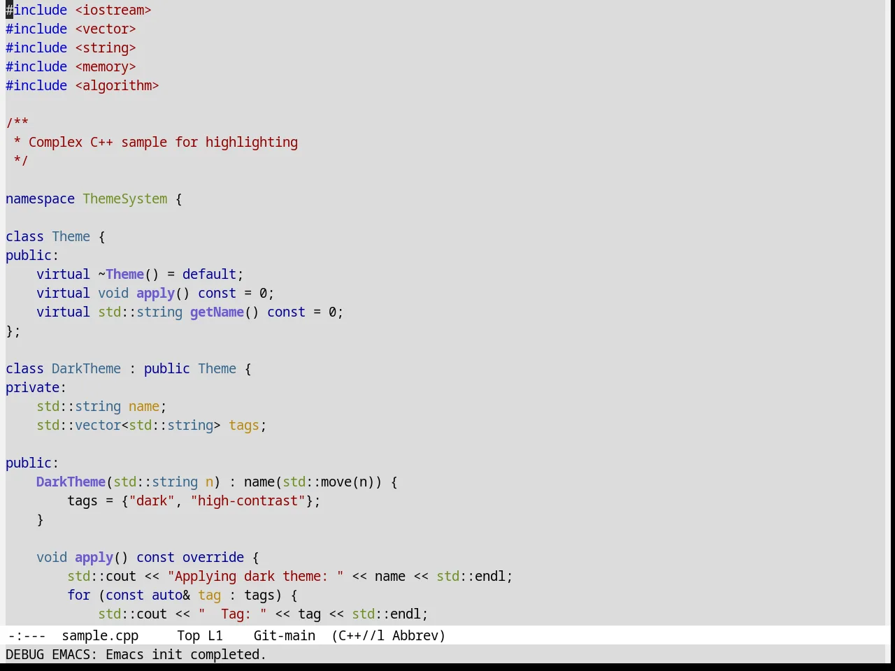 Bharadwaj Theme in c++-mode