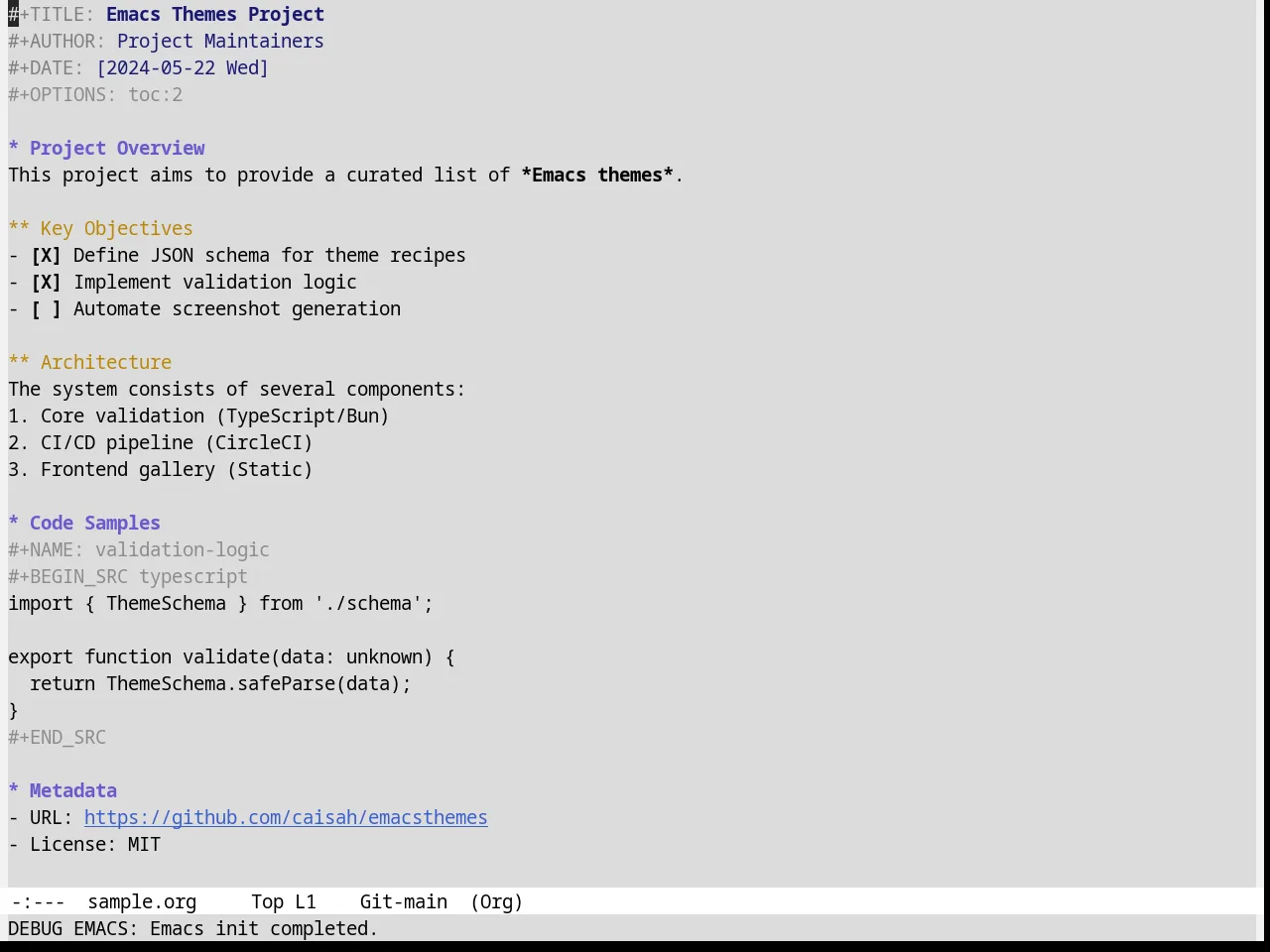 Bharadwaj Theme in org-mode