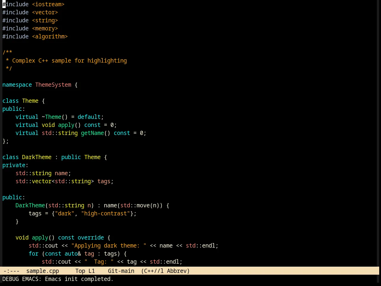 Billw Theme in c++-mode