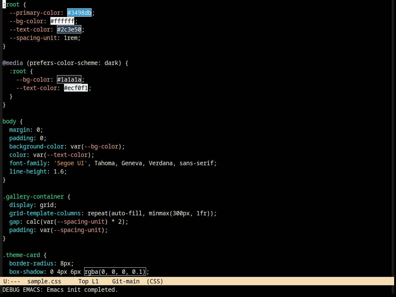 Billw Theme in css-mode