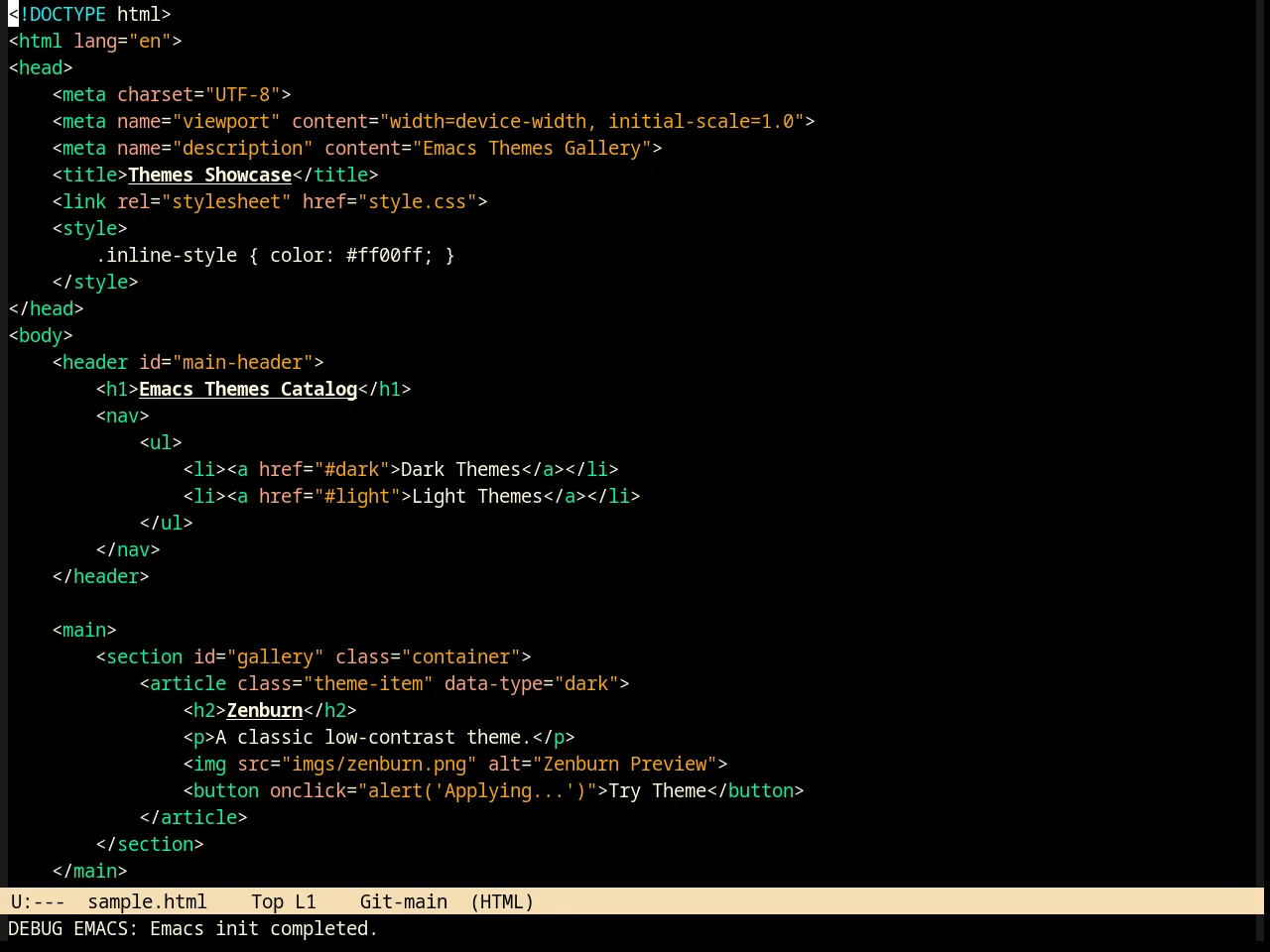 Billw Theme in html-mode