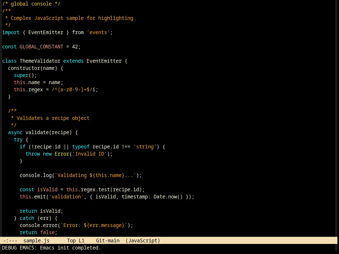 Billw Theme in javascript-mode