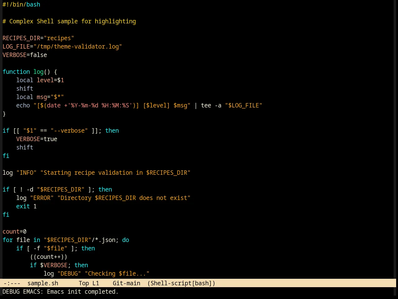 Billw Theme in sh-mode