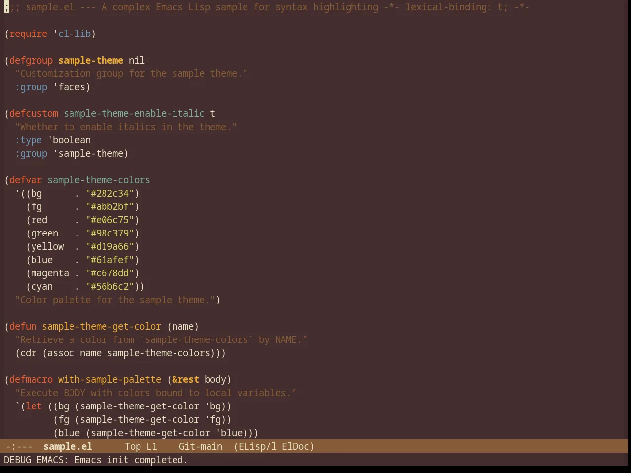 Birds of Paradise Plus Theme in emacs-lisp-mode