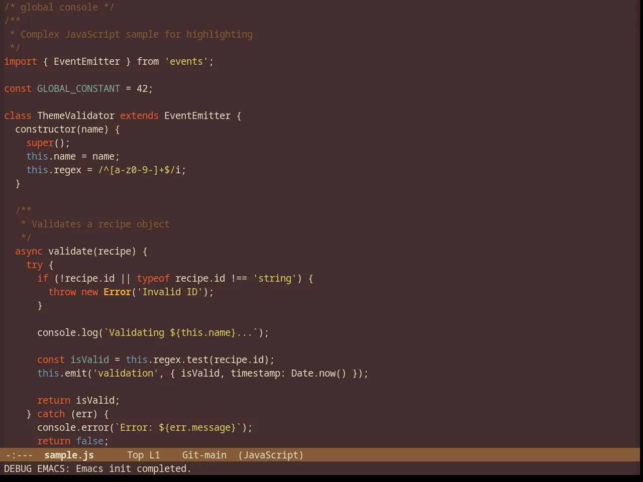Birds of Paradise Plus Theme in javascript-mode