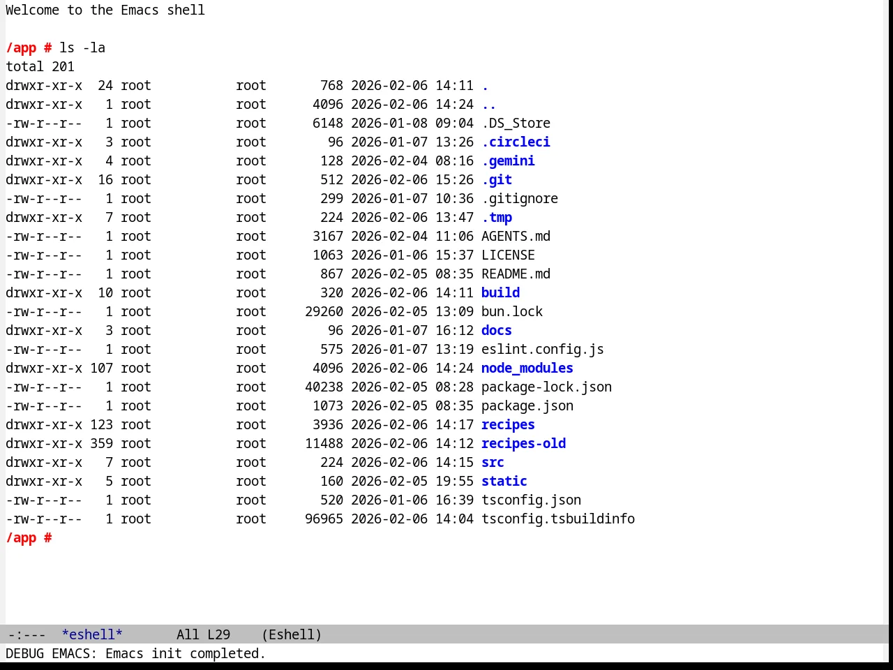 Black on Gray Theme in eshell