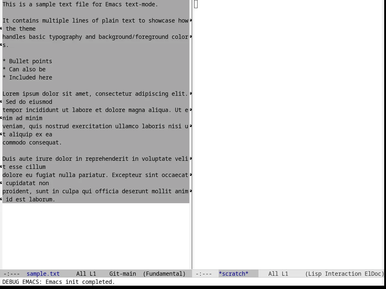 Black on Gray Theme in fundamental-mode