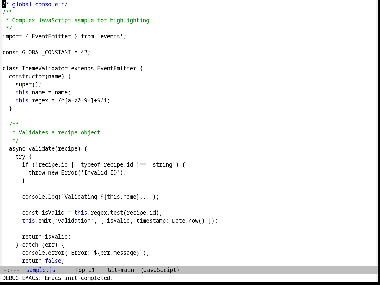 Black on Gray Theme in javascript-mode