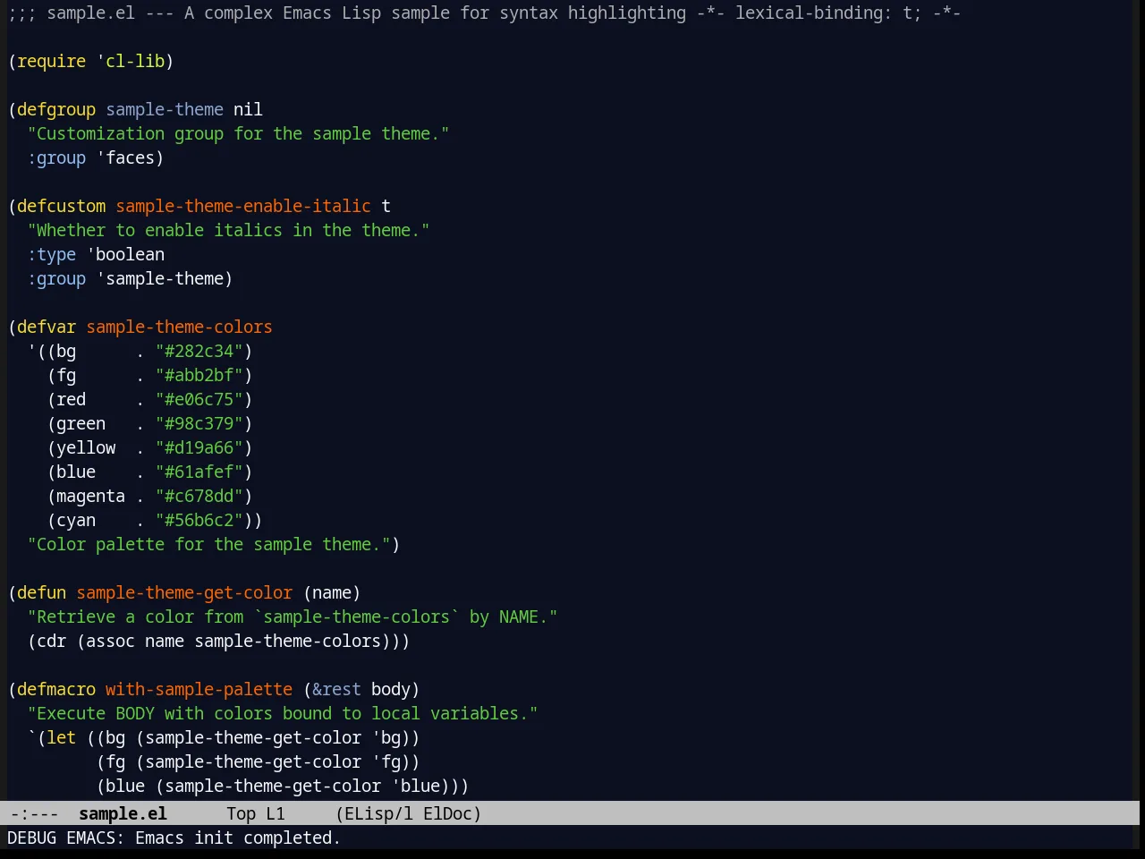 Blackboard Theme in emacs-lisp-mode