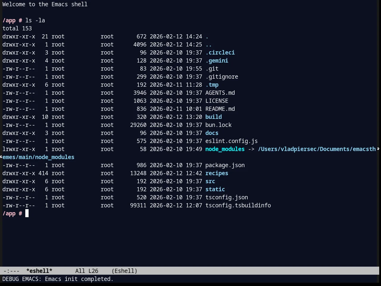 Blackboard Theme in eshell