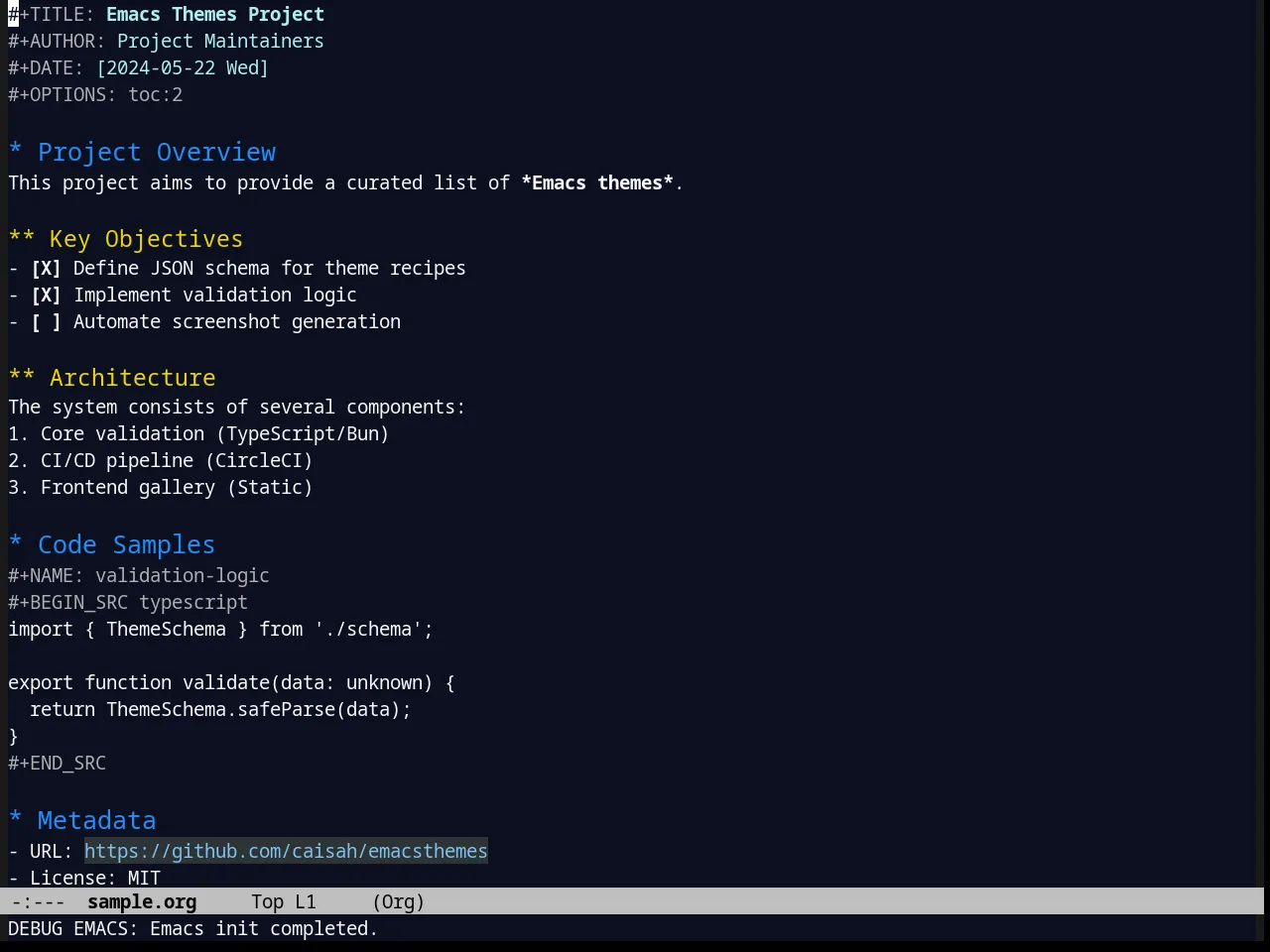 Blackboard Theme in org-mode