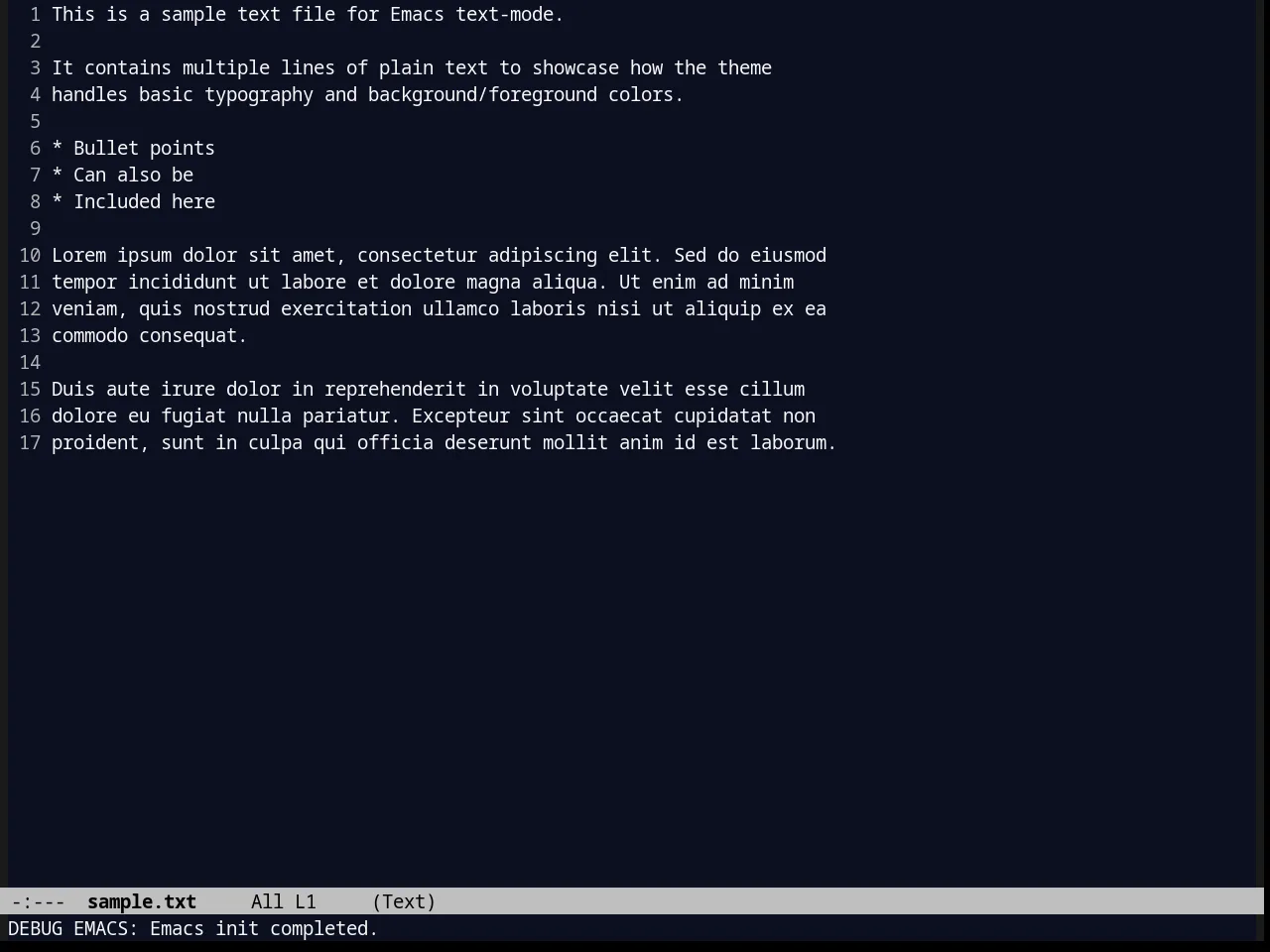 Blackboard Theme in text-mode