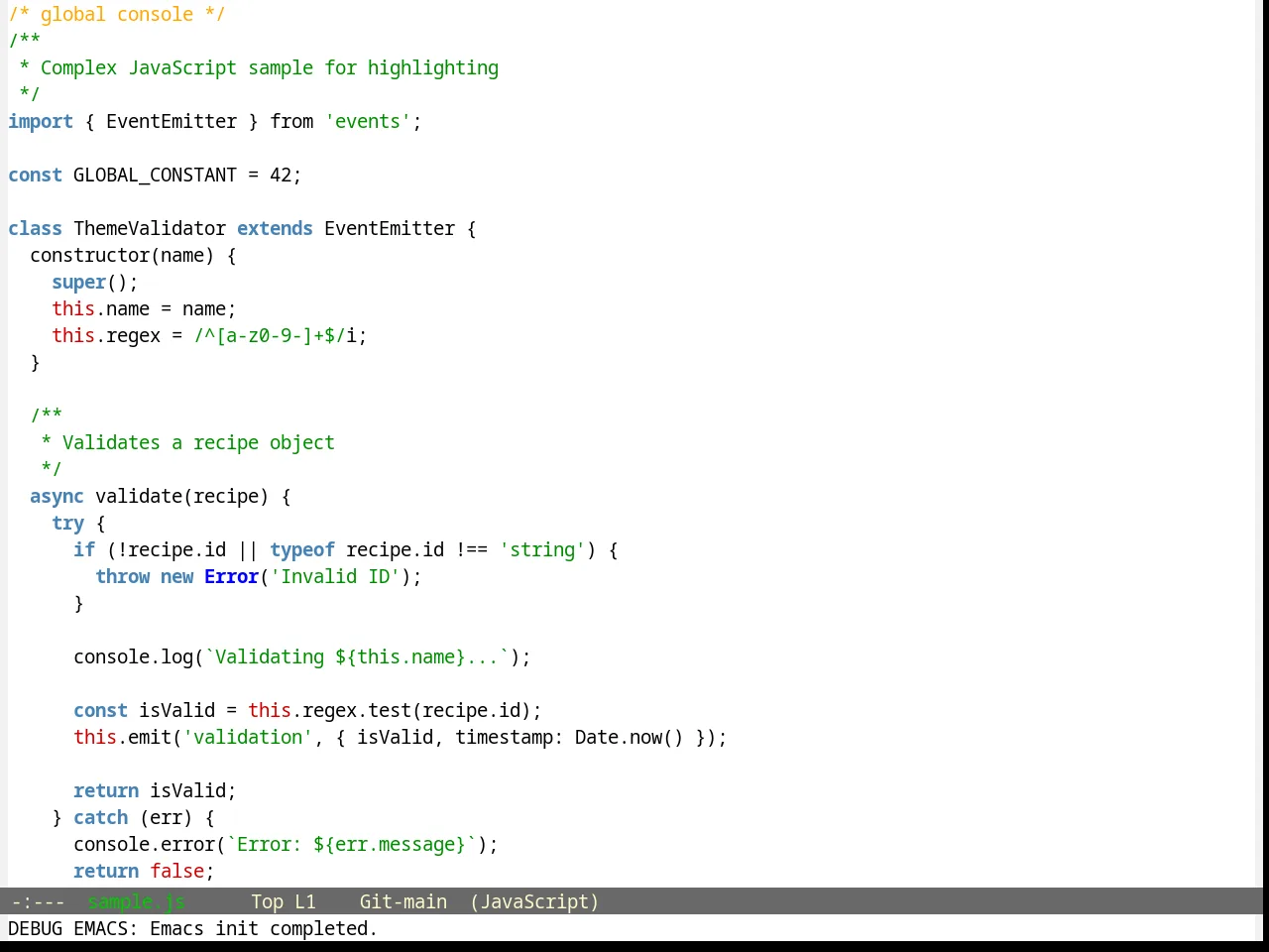 Blippblopp Theme in javascript-mode