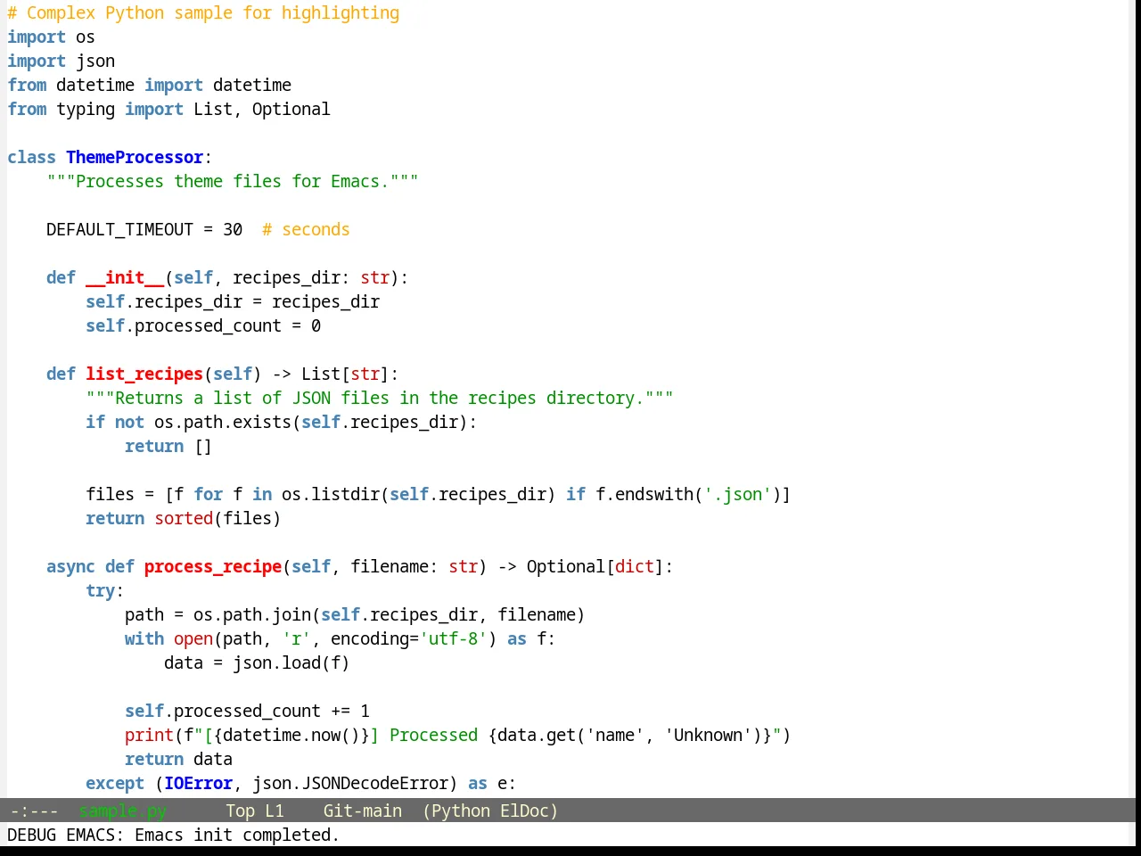 Blippblopp Theme in python-mode