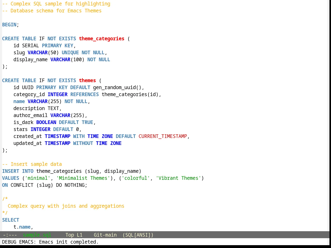 Blippblopp Theme in sql-mode