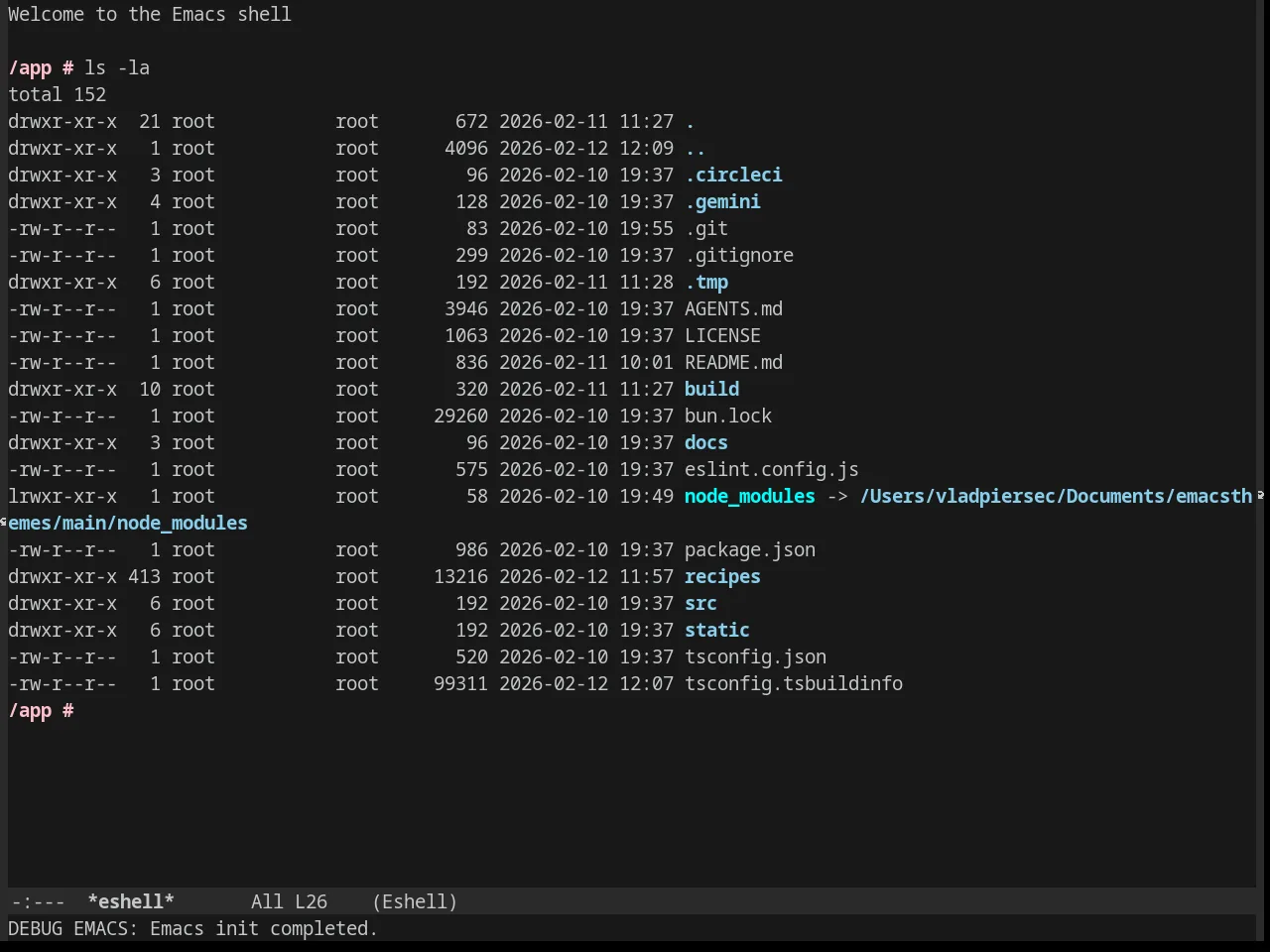 Bliss Theme in eshell