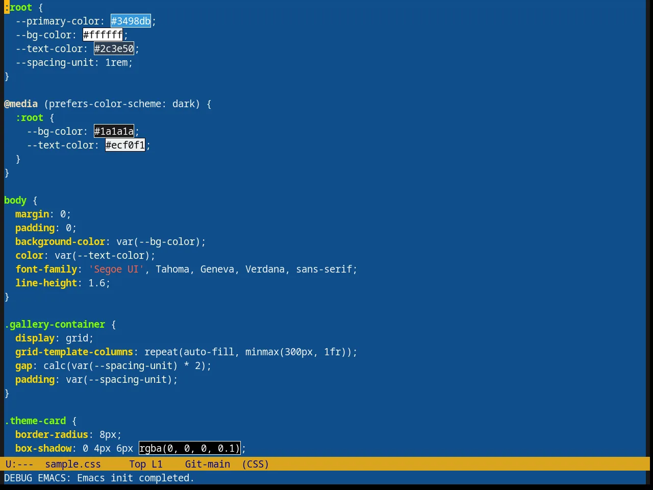 Blue Mood Theme in css-mode