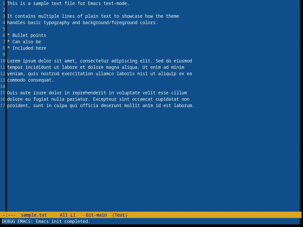 Blue Mood Theme in text-mode