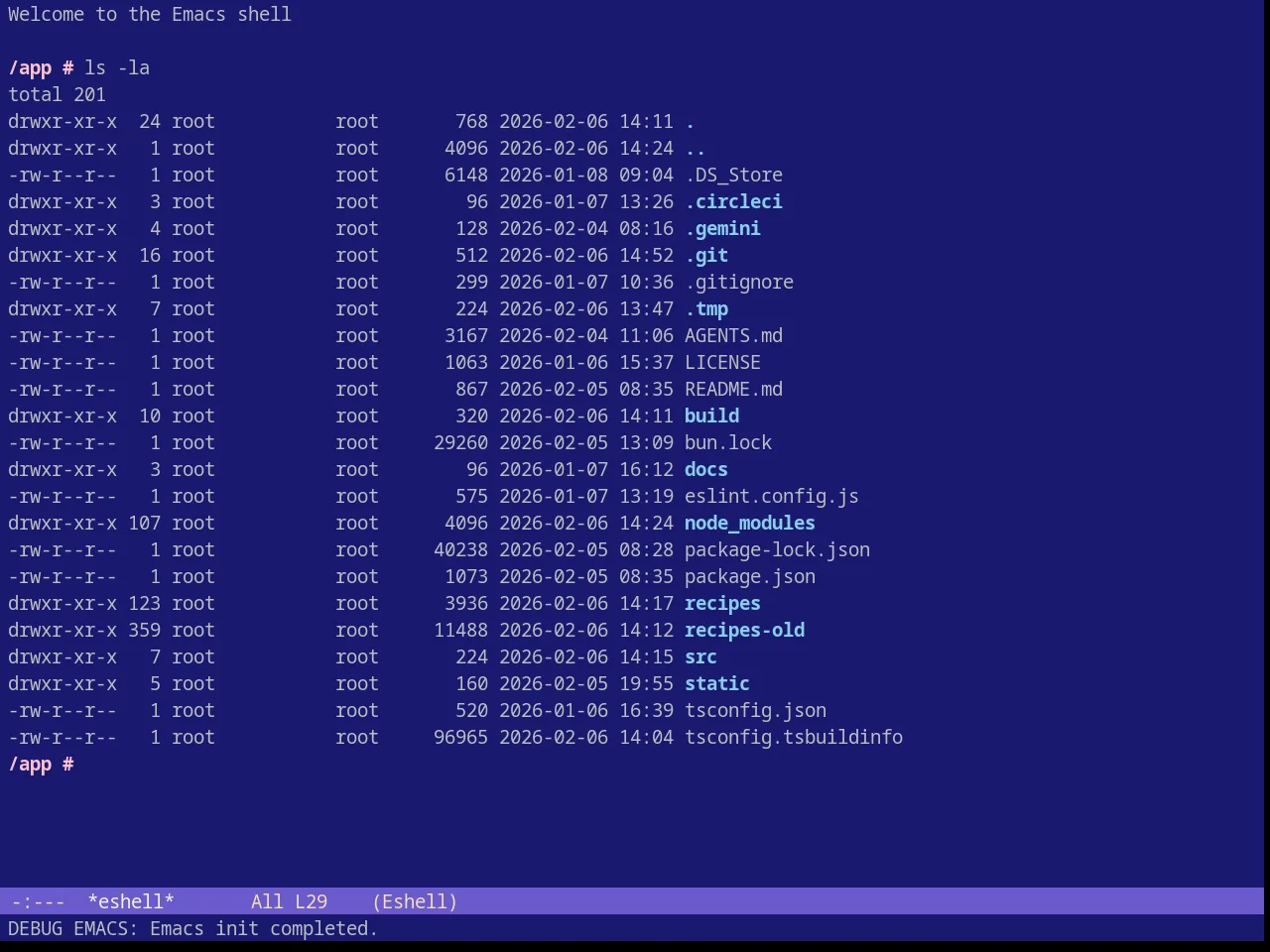 Blue Sea Theme in eshell