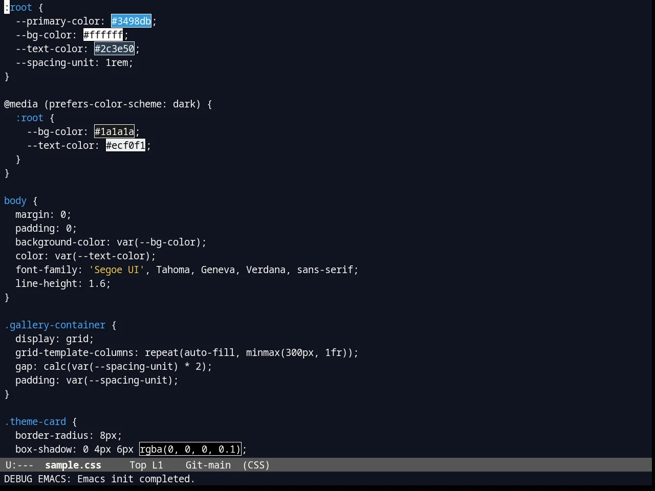 Blurb Theme in css-mode