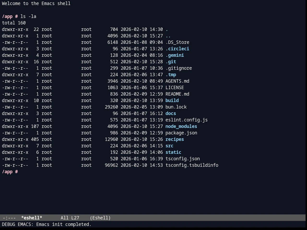 Blurb Theme in eshell