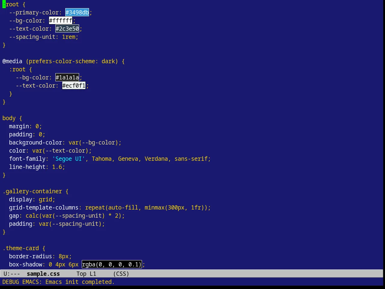 Borland Blue Theme in css-mode