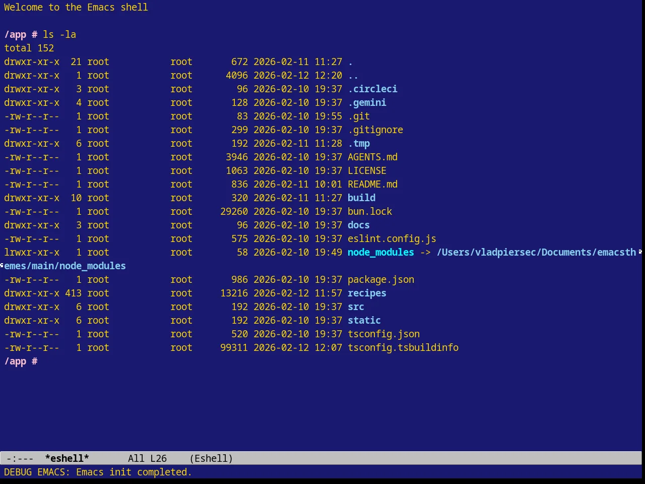 Borland Blue Theme in eshell