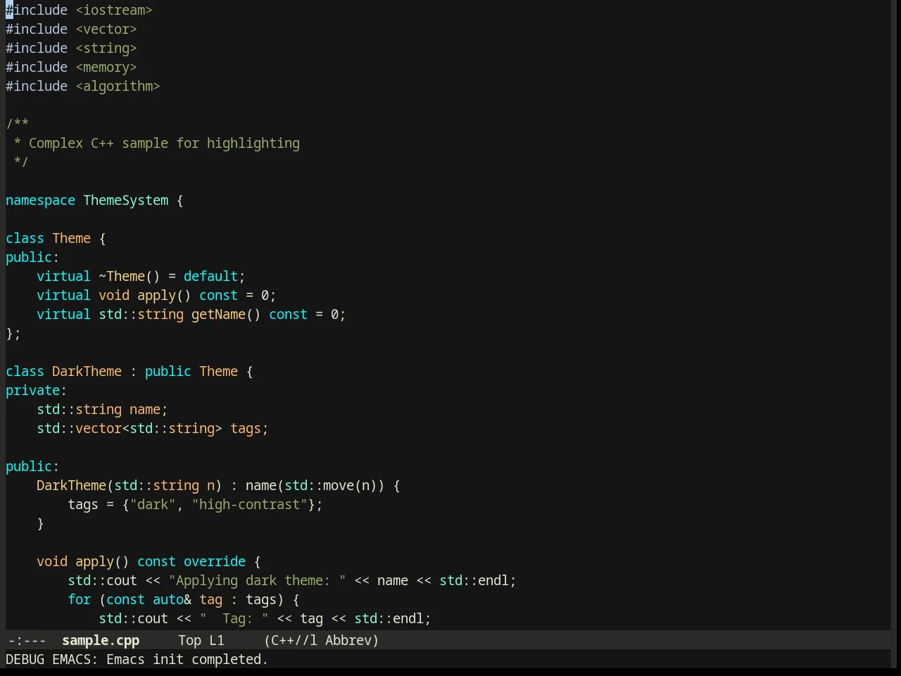 Boron Theme in c++-mode