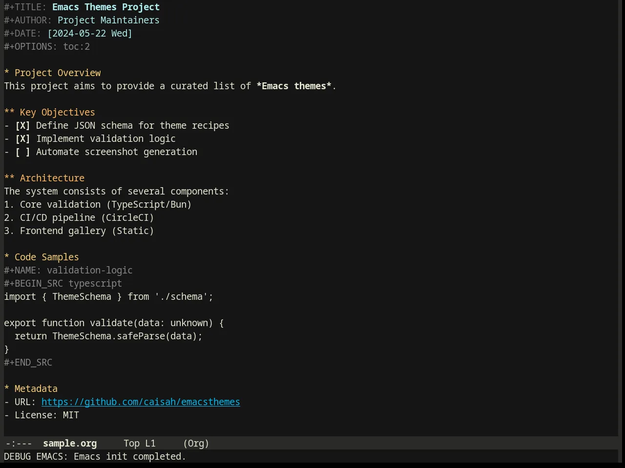 Boron Theme in org-mode