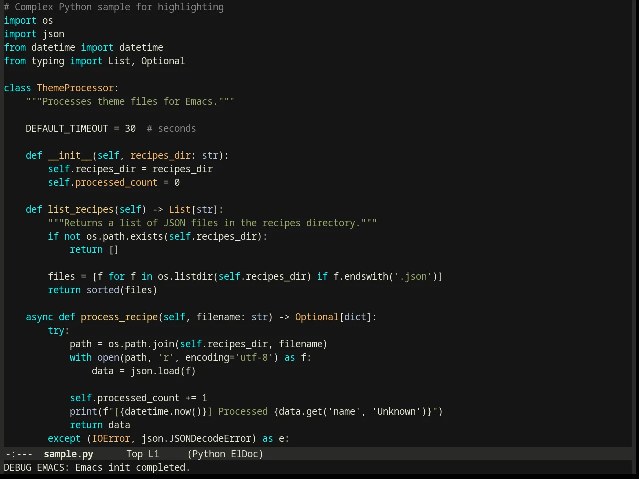 Boron Theme in python-mode