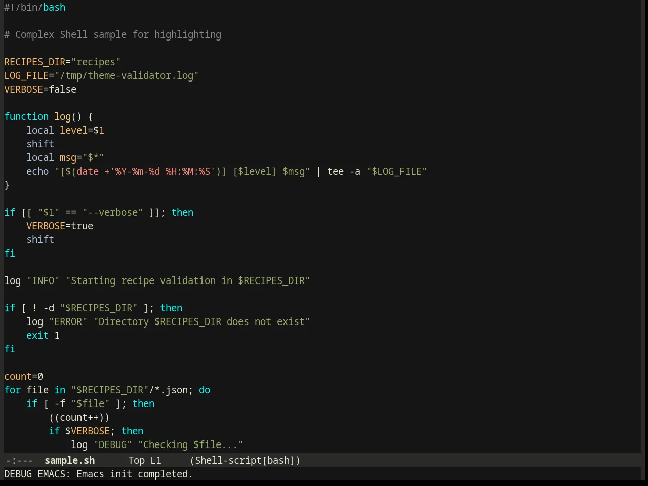 Boron Theme in sh-mode